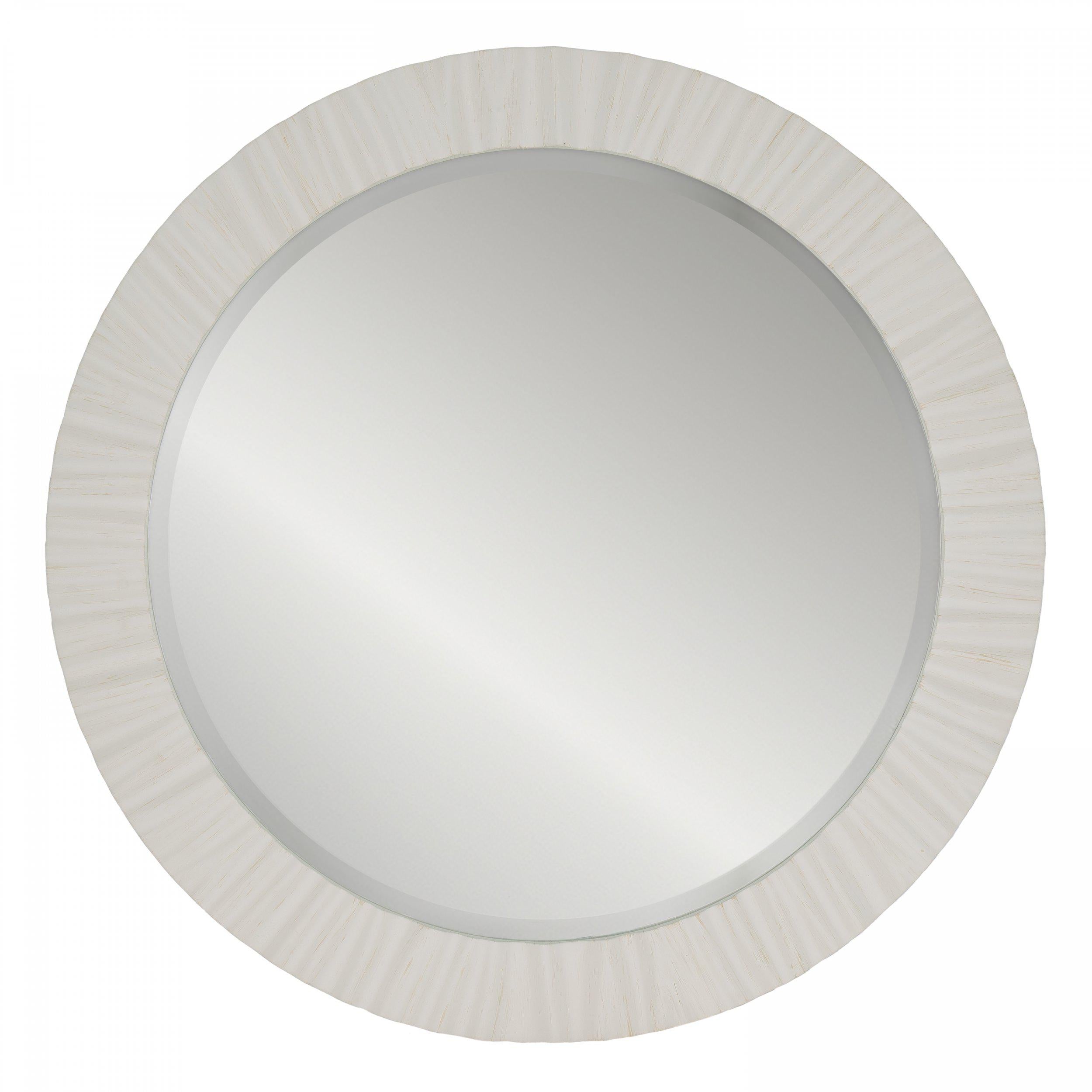 Langley Off White Round Wall Mirror